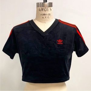 Adidas Velour Crop Top Size S/M could fit either perfectly
